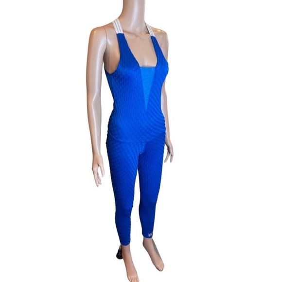 Brazilian LOVEFIT JUMPSUIT- NWOT IN ROYAL BLUE - Picture 1 of 14